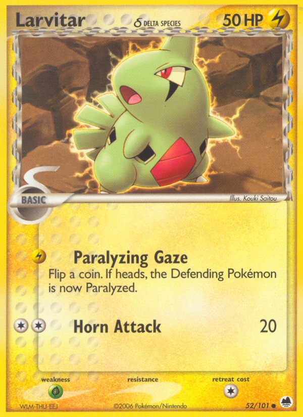 Larvitar (52/101) (Delta Species) [EX: Dragon Frontiers] | Card Merchant Takapuna