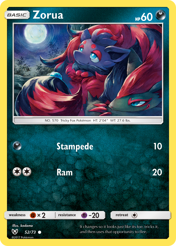 Zorua (52/73) [Sun & Moon: Shining Legends] | Card Merchant Takapuna