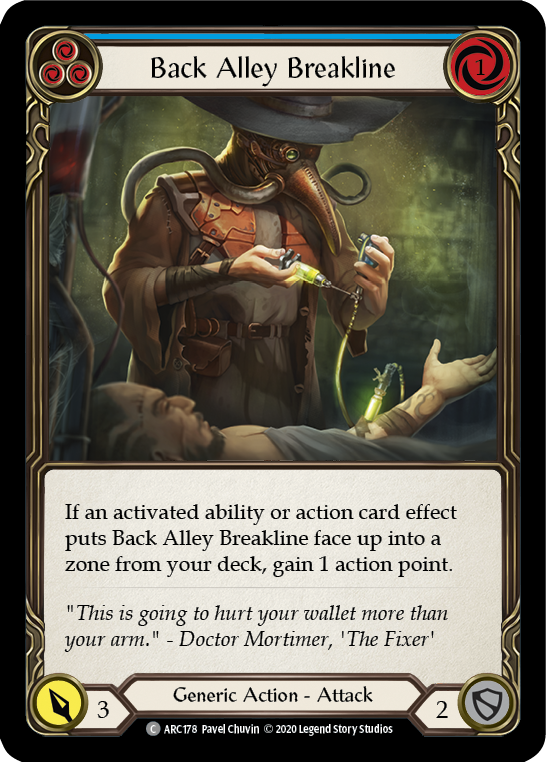 Back Alley Breakline (Blue) [U-ARC178] (Arcane Rising Unlimited)  Unlimited Rainbow Foil | Card Merchant Takapuna