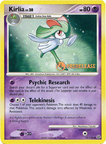 Kirlia (53/132) (Prerelease Promo) [Diamond & Pearl: Black Star Promos] | Card Merchant Takapuna