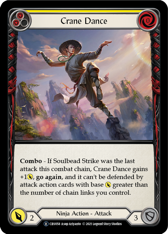 Crane Dance (Yellow) [U-CRU058] (Crucible of War Unlimited)  Unlimited Rainbow Foil | Card Merchant Takapuna