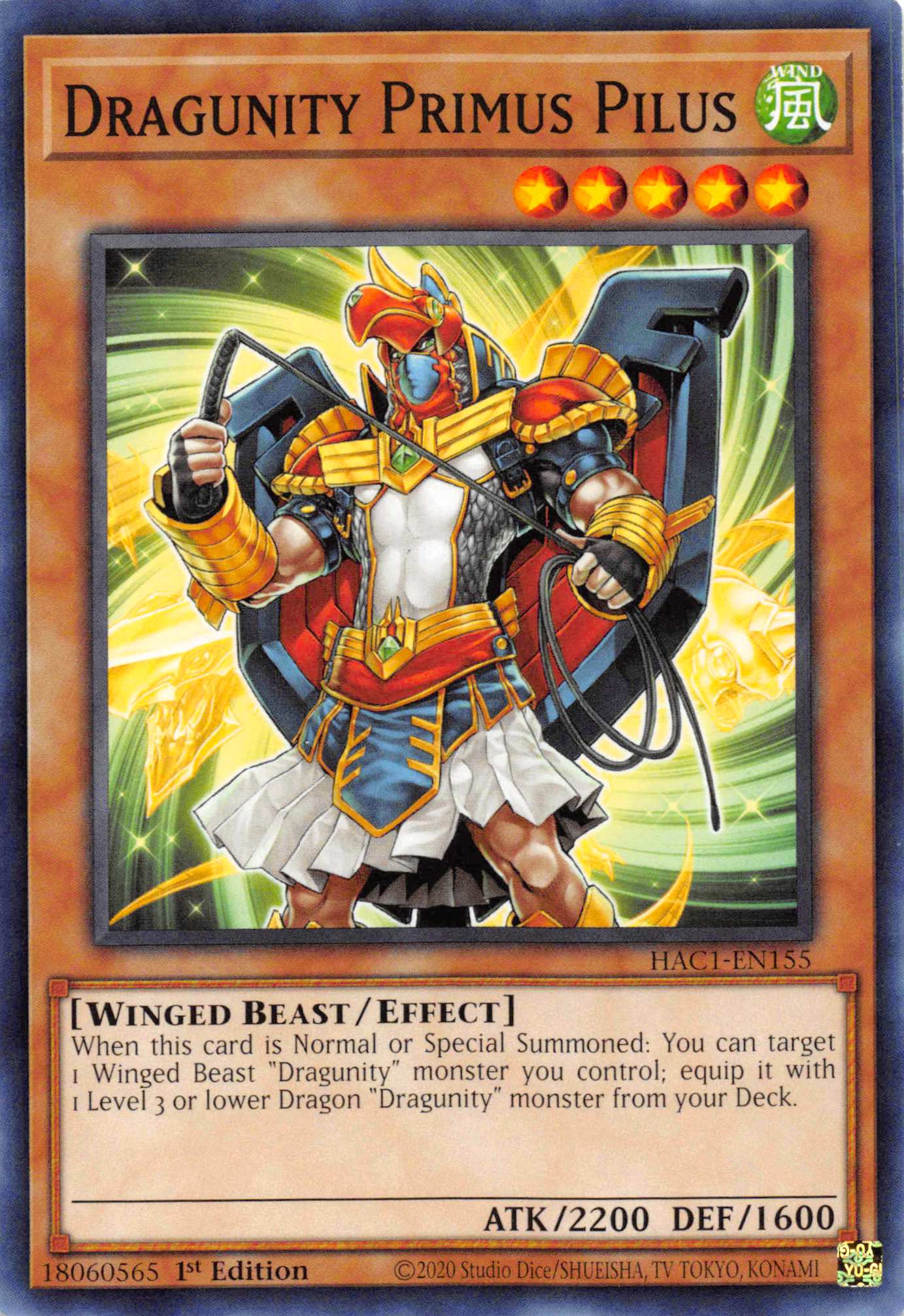 Dragunity Primus Pilus [HAC1-EN155] Common | Card Merchant Takapuna