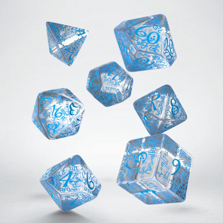 Elvish Translucent & blue Dice Set (7) | Card Merchant Takapuna