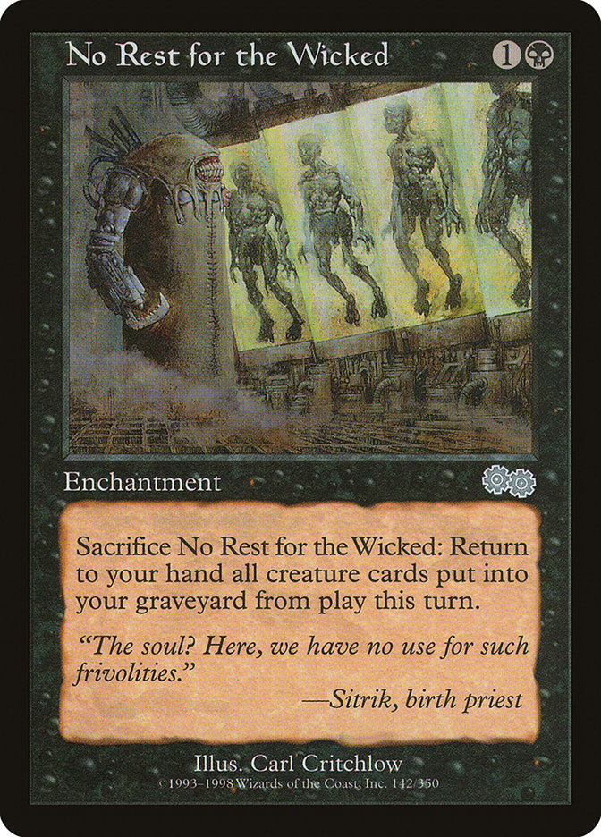 No Rest for the Wicked [Urza's Saga] | Card Merchant Takapuna
