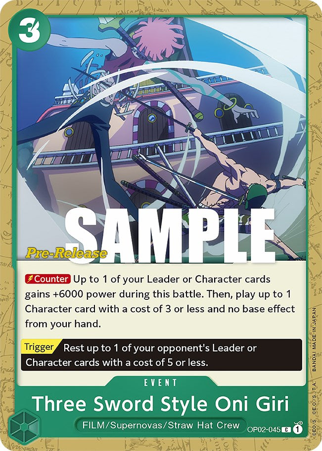 Three Sword Style Oni Giri [Paramount War Pre-Release Cards] | Card Merchant Takapuna