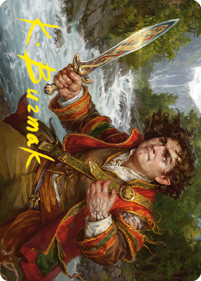 Frodo Baggins Art Card (16/81) (Gold-Stamped Signature) [The Lord of the Rings: Tales of Middle-earth Art Series] | Card Merchant Takapuna