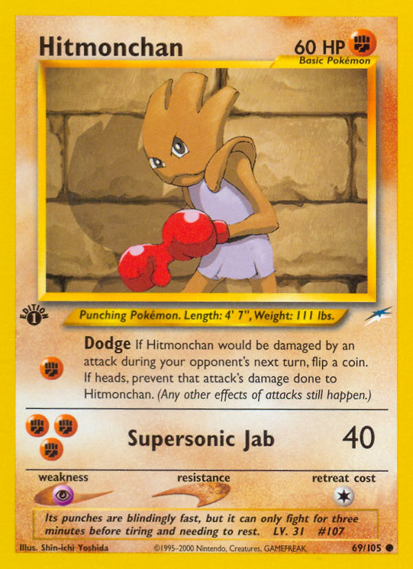 Hitmonchan (69/105) [Neo Destiny 1st Edition] | Card Merchant Takapuna