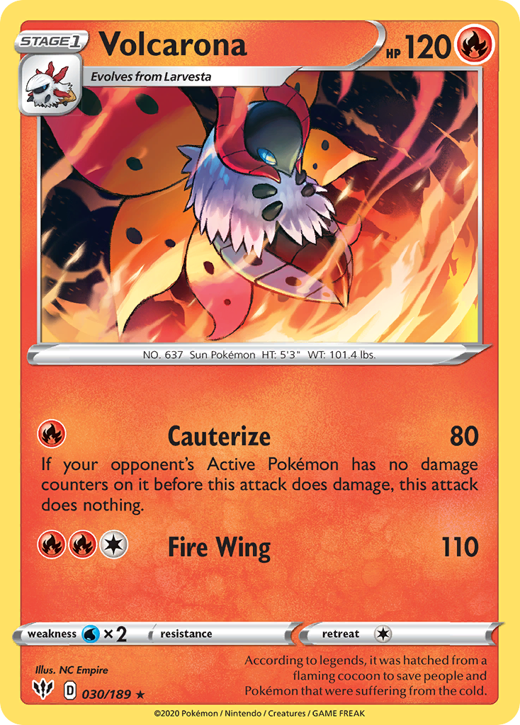 Volcarona (030/189) [Sword & Shield: Darkness Ablaze] | Card Merchant Takapuna