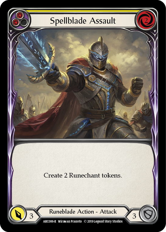 Spellblade Assault (Yellow) [ARC086-R] (Arcane Rising)  1st Edition Rainbow Foil | Card Merchant Takapuna