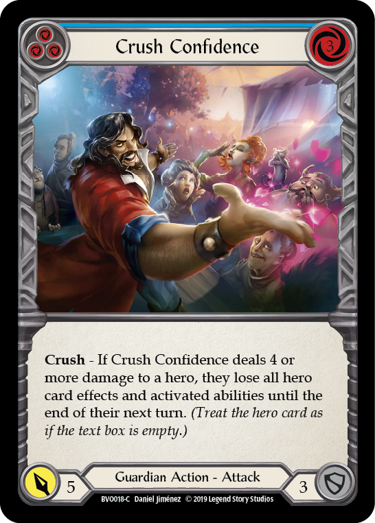 Crush Confidence (Blue) [BVO018-C] (Bravo Hero Deck)  1st Edition Normal | Card Merchant Takapuna
