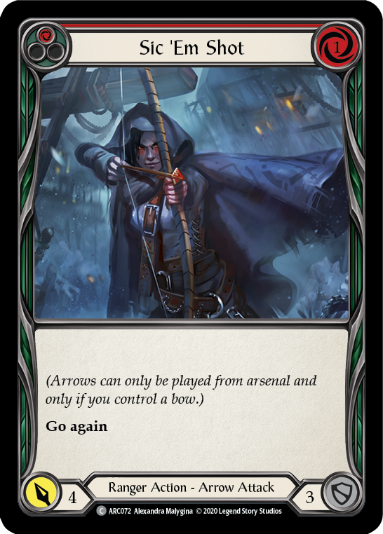 Sic 'Em Shot (Red) [U-ARC072] (Arcane Rising Unlimited)  Unlimited Normal | Card Merchant Takapuna