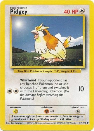 Pidgey (57/102) [Base Set Unlimited] | Card Merchant Takapuna