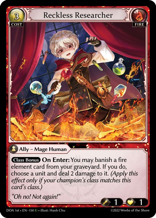 Reckless Researcher (150) [Dawn of Ashes: 1st Edition] | Card Merchant Takapuna