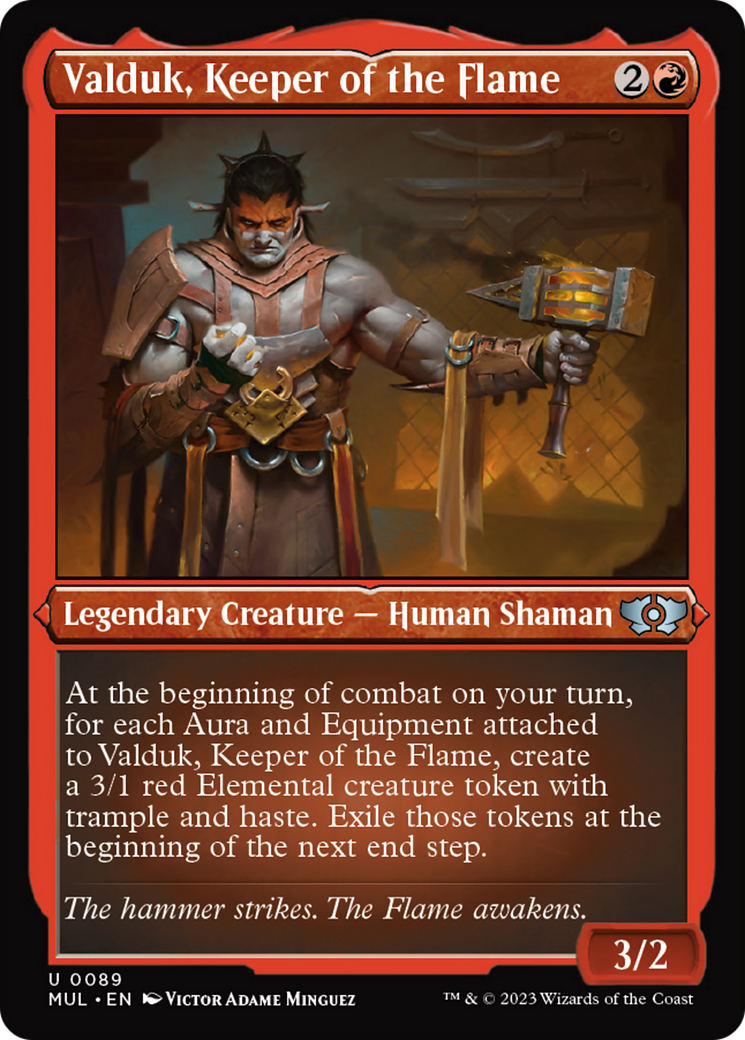 Valduk, Keeper of the Flame (Foil Etched) [Multiverse Legends] | Card Merchant Takapuna