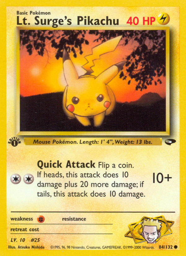 Lt. Surge's Pikachu (84/132) [Gym Challenge 1st Edition] | Card Merchant Takapuna