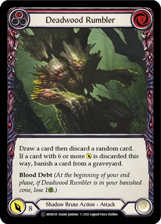 Deadwood Rumbler (Red) [U-MON138-RF] (Monarch Unlimited)  Unlimited Rainbow Foil | Card Merchant Takapuna