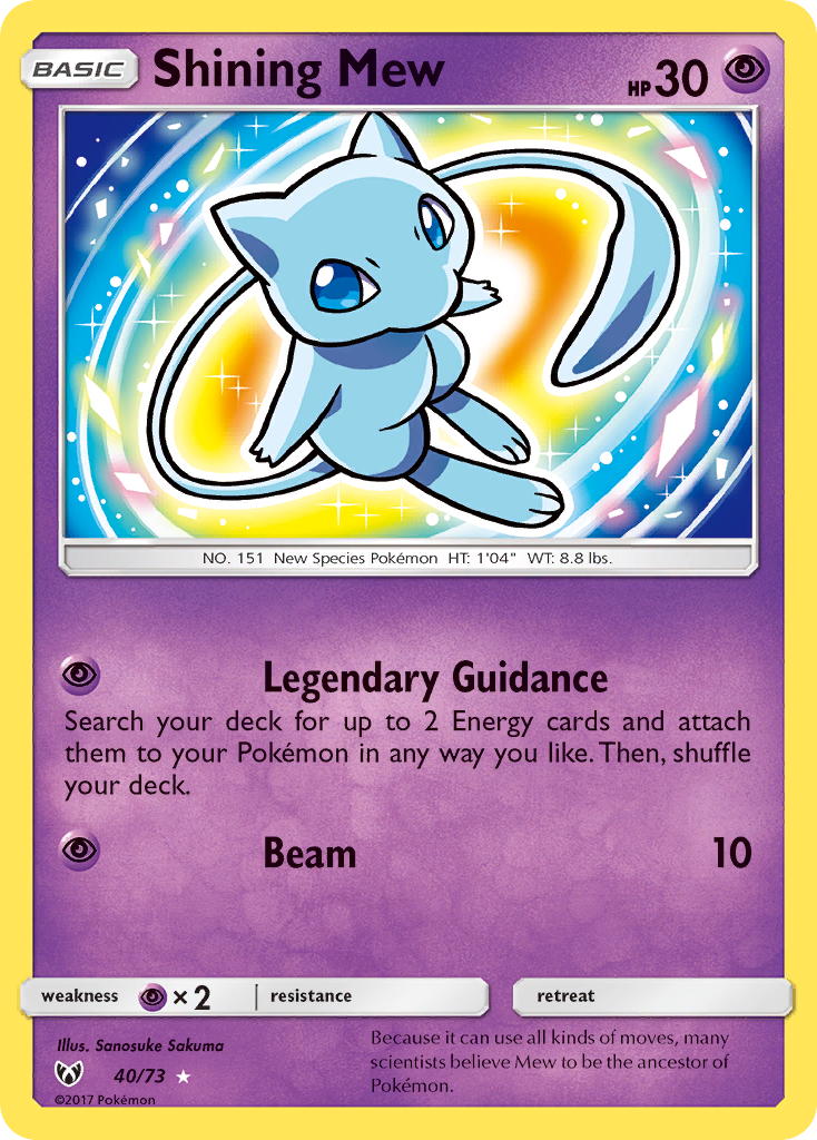 Shining Mew (40/73) [Sun & Moon: Shining Legends] | Card Merchant Takapuna