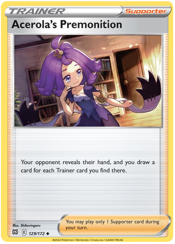 Acerola's Premonition (129/172) [Sword & Shield: Brilliant Stars] | Card Merchant Takapuna