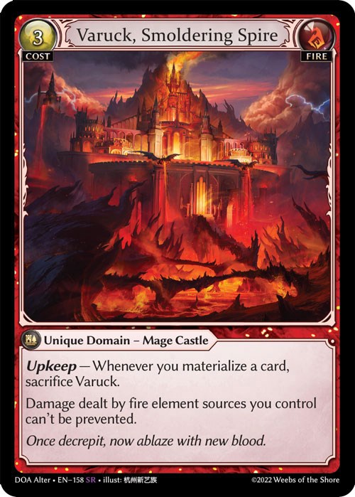 Varuck, Smoldering Spire (158) [Dawn of Ashes: Alter Edition] | Card Merchant Takapuna