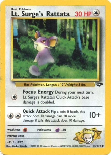Lt. Surge's Rattata (85/132) [Gym Challenge Unlimited] | Card Merchant Takapuna