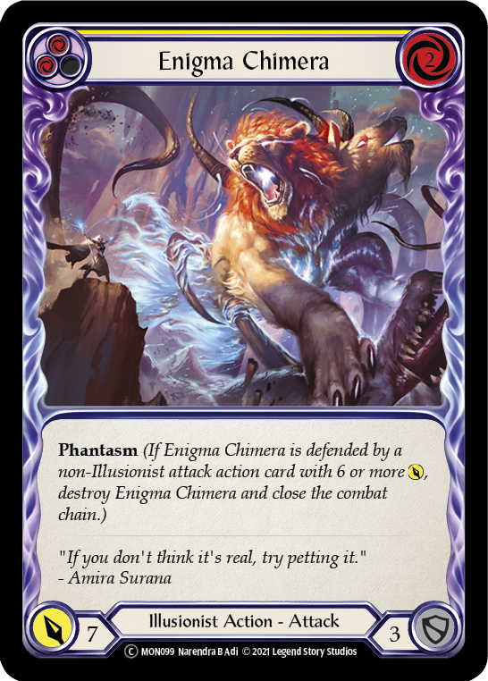 Enigma Chimera (Yellow) [U-MON099-RF] (Monarch Unlimited)  Unlimited Rainbow Foil | Card Merchant Takapuna