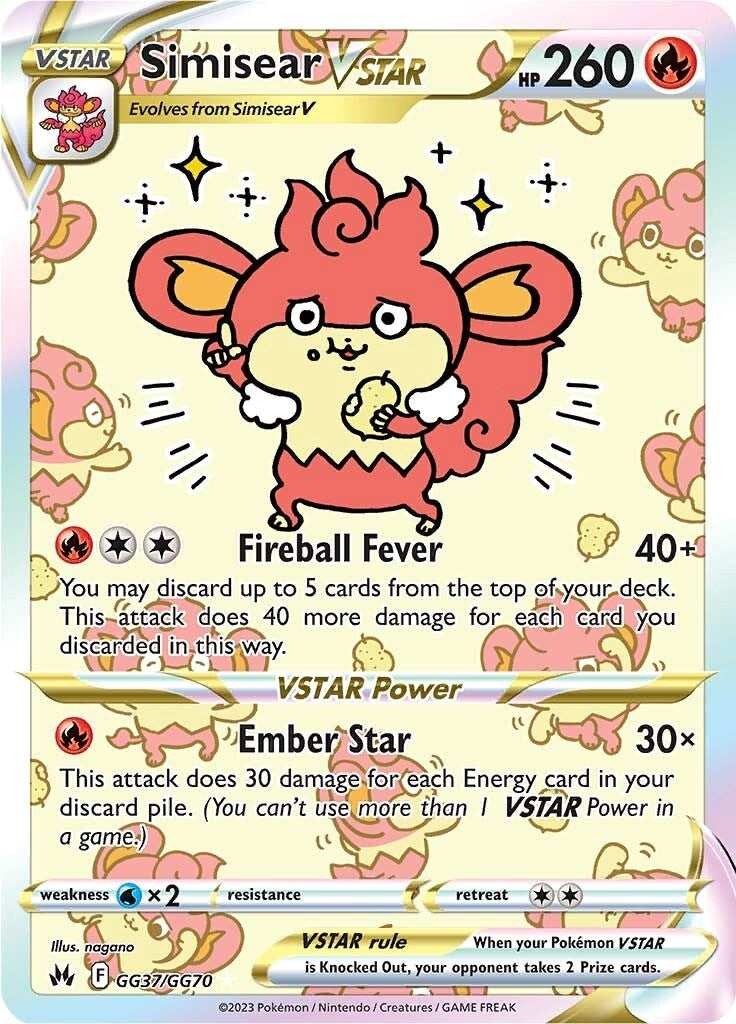 Simisear VSTAR (GG37/GG70) [Sword & Shield: Crown Zenith] | Card Merchant Takapuna