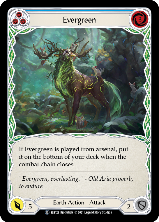 Evergreen (Blue) [U-ELE121] (Tales of Aria Unlimited)  Unlimited Rainbow Foil | Card Merchant Takapuna