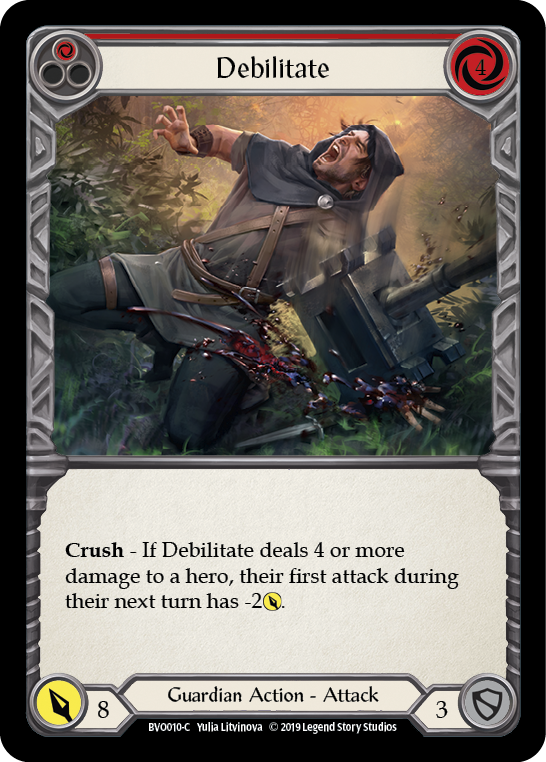 Debilitate (Red) [BVO010-C] (Bravo Hero Deck)  1st Edition Normal | Card Merchant Takapuna