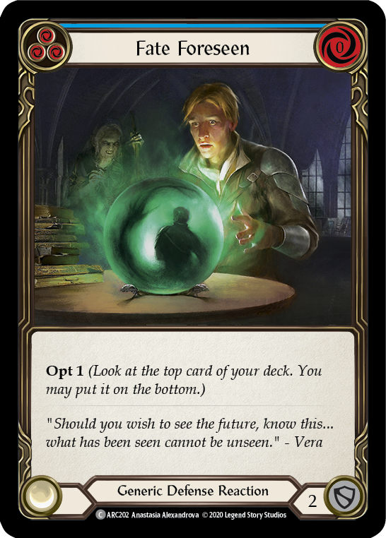 Fate Foreseen (Blue) [U-ARC202] (Arcane Rising Unlimited)  Unlimited Normal | Card Merchant Takapuna