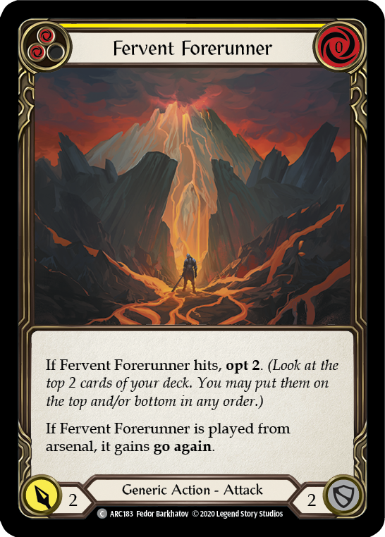 Fervent Forerunner (Yellow) [U-ARC183] (Arcane Rising Unlimited)  Unlimited Normal | Card Merchant Takapuna