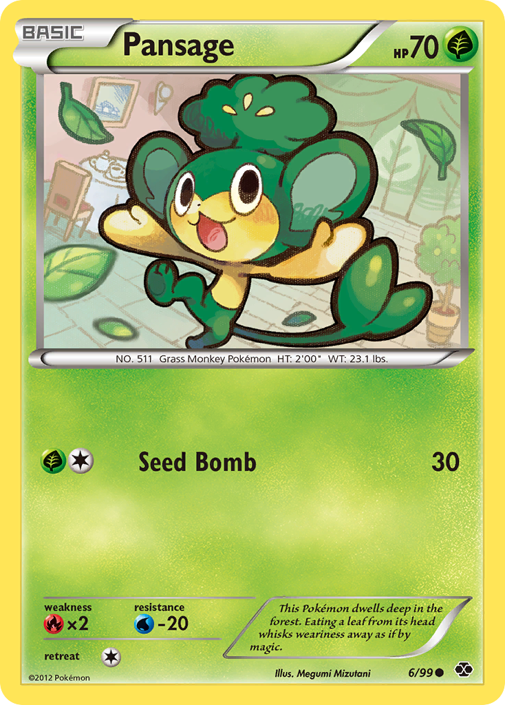 Pansage (6/99) [Black & White: Next Destinies] | Card Merchant Takapuna