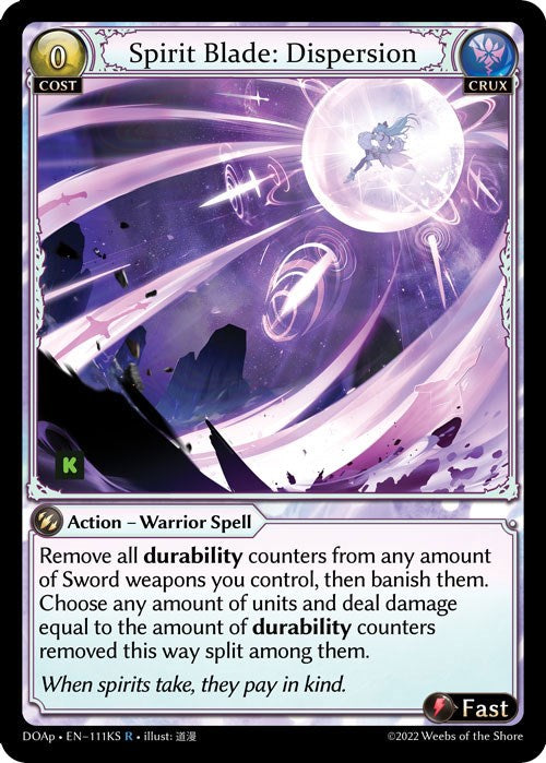 Spirit Blade: Dispersion (111KS) [Dawn of Ashes: Prelude] | Card Merchant Takapuna