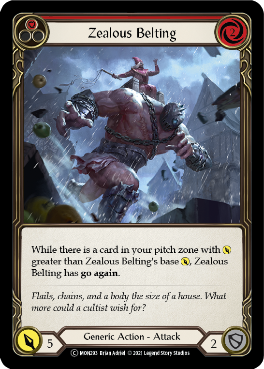 Zealous Belting (Red) [U-MON293-RF] (Monarch Unlimited)  Unlimited Rainbow Foil | Card Merchant Takapuna