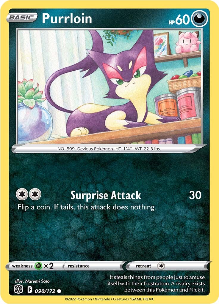 Purrloin (090/172) [Sword & Shield: Brilliant Stars] | Card Merchant Takapuna