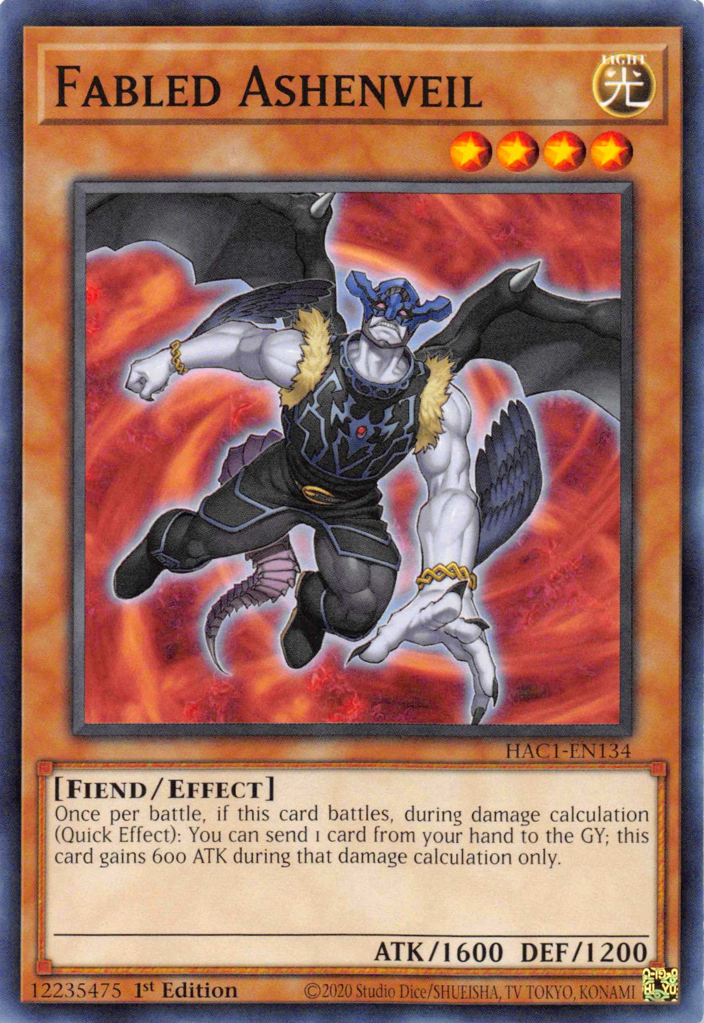 Fabled Ashenveil [HAC1-EN134] Common | Card Merchant Takapuna