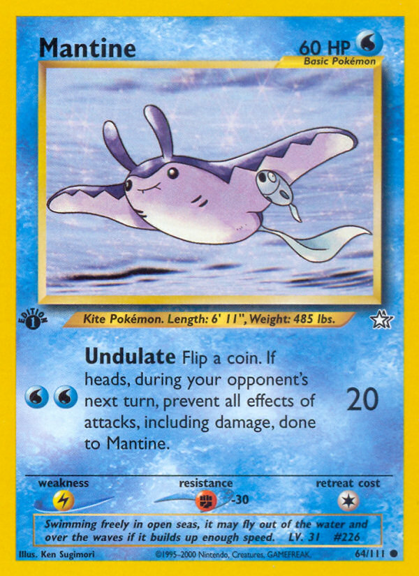 Mantine (64/111) [Neo Genesis 1st Edition] | Card Merchant Takapuna