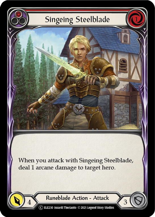 Singeing Steelblade (Red) [U-ELE230] (Tales of Aria Unlimited)  Unlimited Rainbow Foil | Card Merchant Takapuna