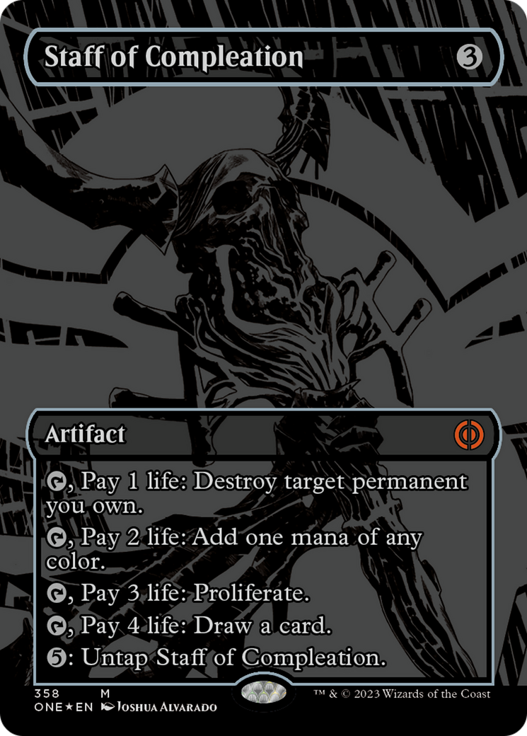 Staff of Compleation (Oil Slick Raised Foil) [Phyrexia: All Will Be One] | Card Merchant Takapuna