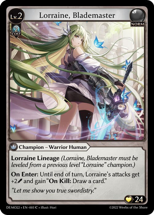 Lorraine, Blademaster (003) [2022 Demo Deck] | Card Merchant Takapuna