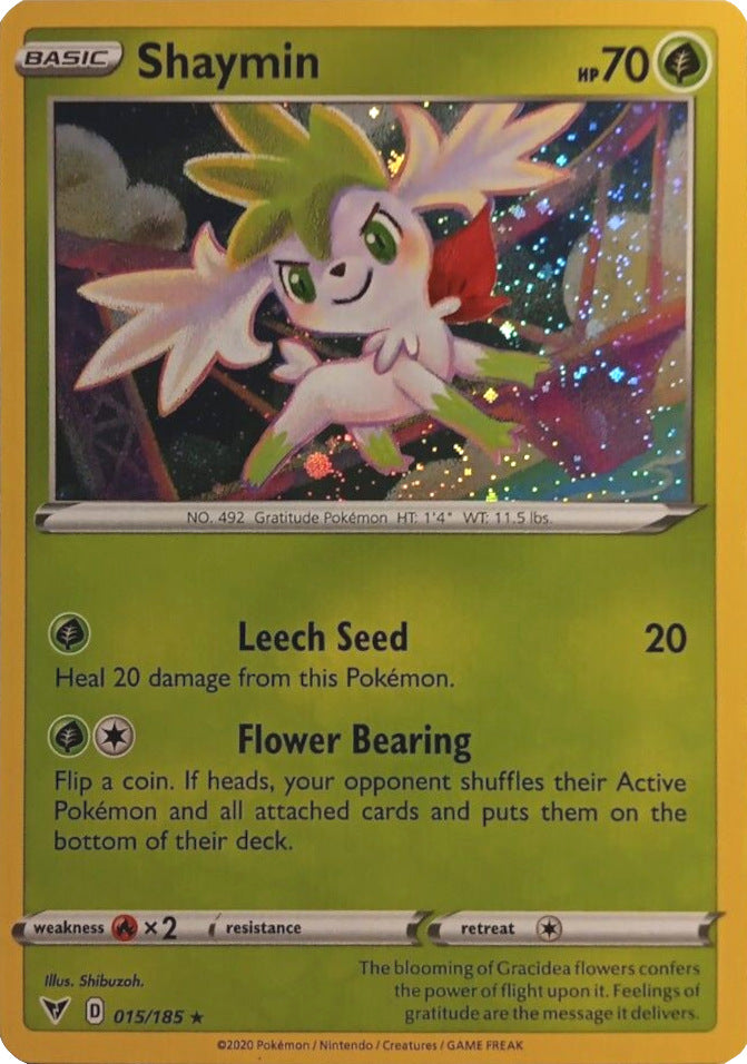 Shaymin (015/185) (Cosmos Holo) [Sword & Shield: Vivid Voltage] | Card Merchant Takapuna