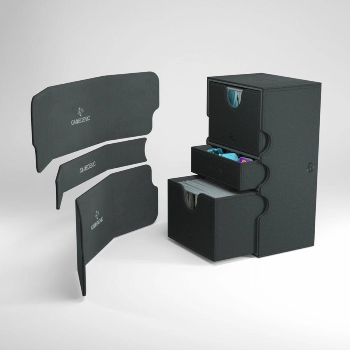 Gamegenic Stronghold 200+ Convertible Black Deck Box | Card Merchant Takapuna