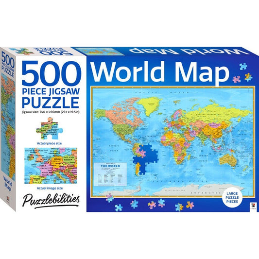 500 Piece Puzzle - Puzzlebilities World Map