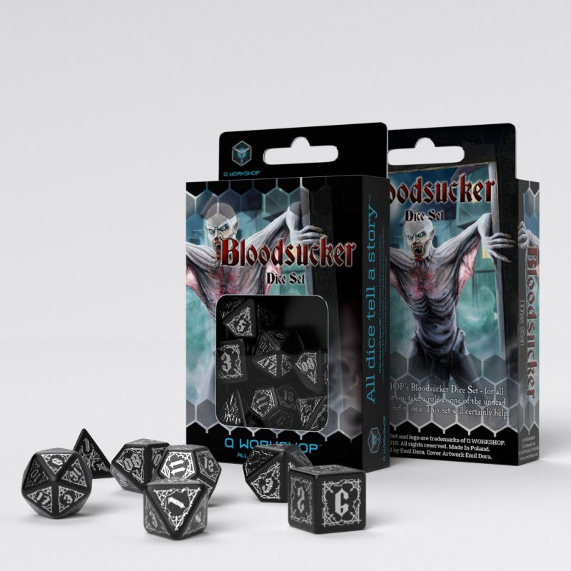 Bloodsucker Black & Silver Dice Set 7 | Card Merchant Takapuna