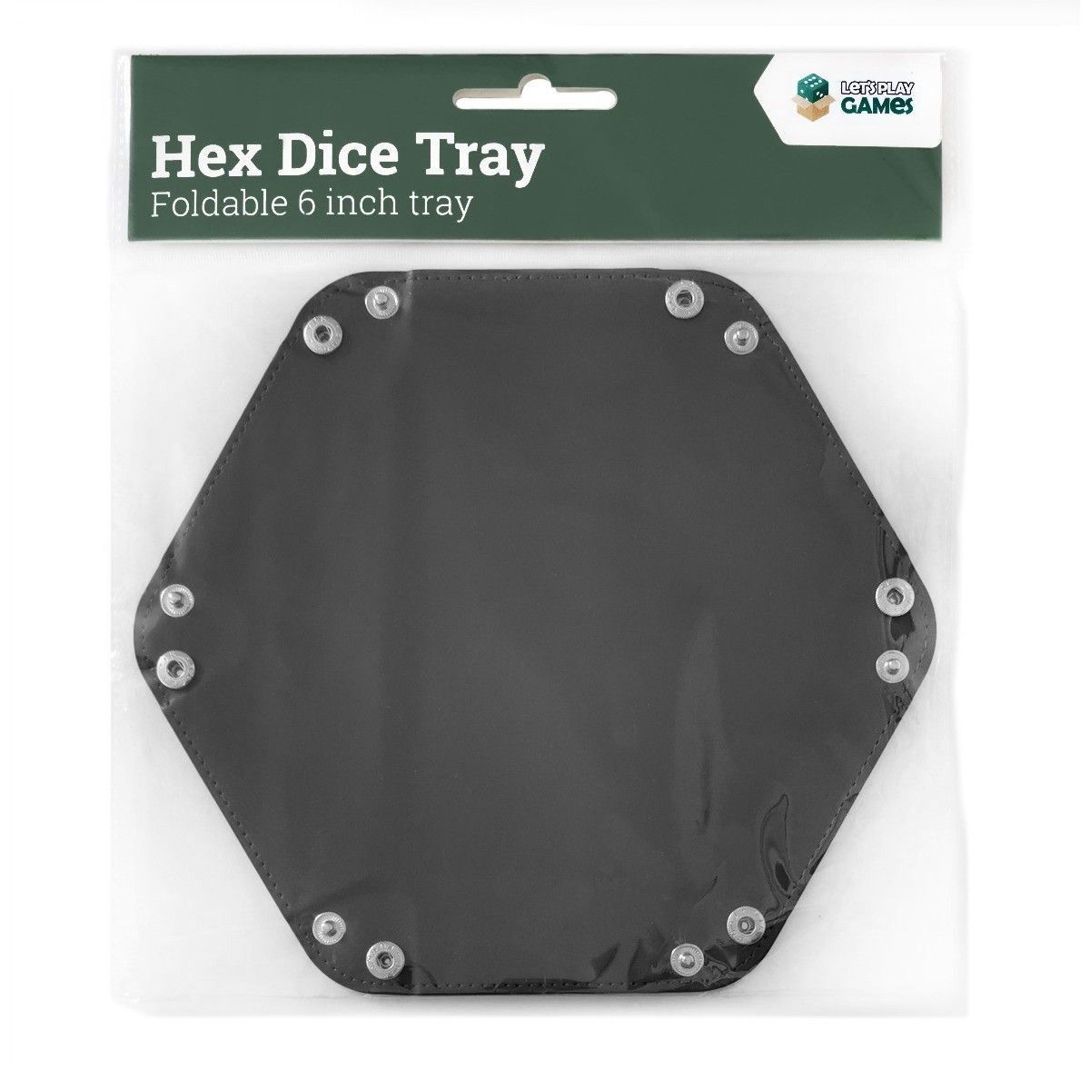 LPG Hex Foldable Dice Tray 8" Black | Card Merchant Takapuna