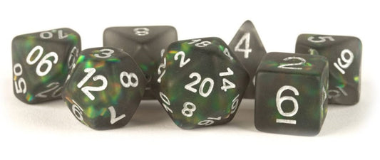 16mm Poly Resin Dice Set: Icy Opal Black