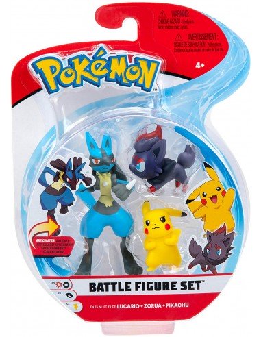Pokemon Battle Figure - Lucario + Zorua + Pikachu | Card Merchant Takapuna