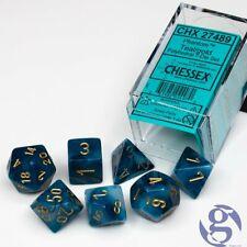 Phantom Teal w/gold Classic Polyhedral 7-Die Set | Card Merchant Takapuna