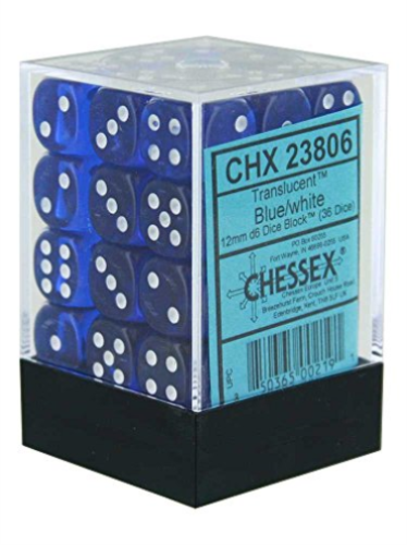 Chessex Dice Cube - Translucent Blue/White | Card Merchant Takapuna