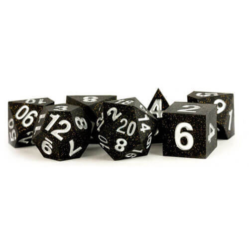 Gold Scatter - Sharp Edge Silicone Rubber Dice Set | Card Merchant Takapuna