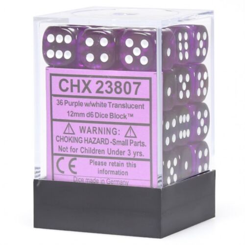 Chessex Dice Cube - Translucent Purple/White | Card Merchant Takapuna